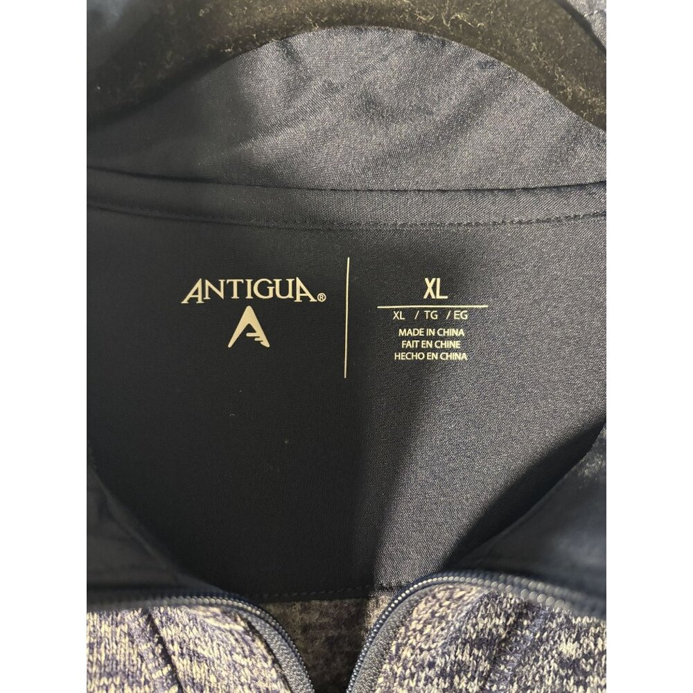 Dallas Cowboys Antigua XL Navy Heathered 1/4 Zip Pullover Sweatshirt With Zipper - Picture 3 of 7